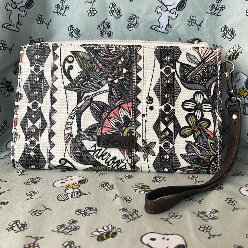 Sakroots Multicolor Patterned Owl Wallet